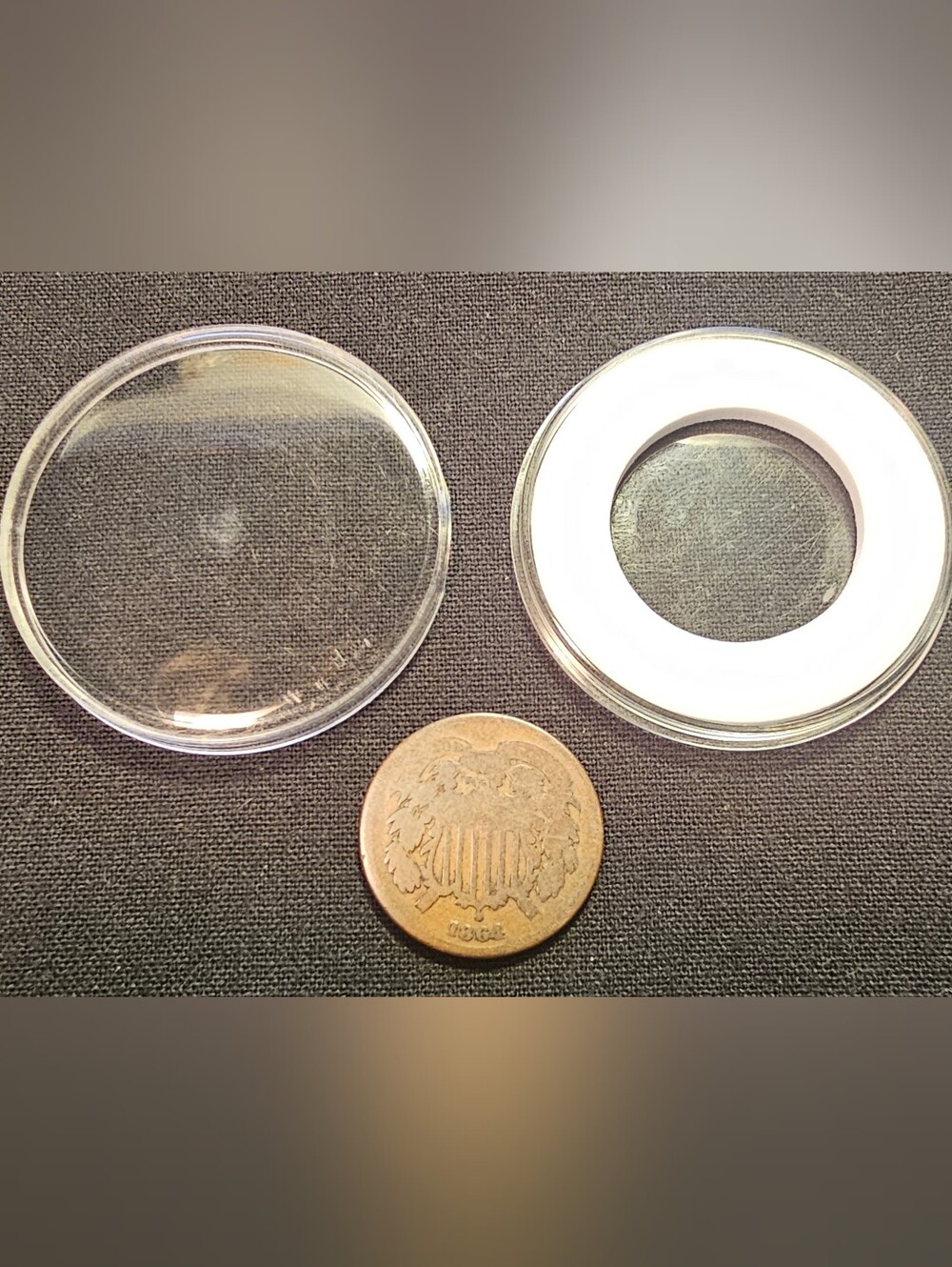 1864 2 Cent Coin With Capsule